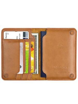Genuine Leather Covers ID Bank Card Wallet Case Travel Magnetic Passport Holder