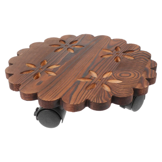 Support Roulant Pour Pots De Fleurs Avec Plateau Anti-fuite - 27.5x27.5cm, Gris, Mobile Pour Plantes Intérieur/extérieur - 8