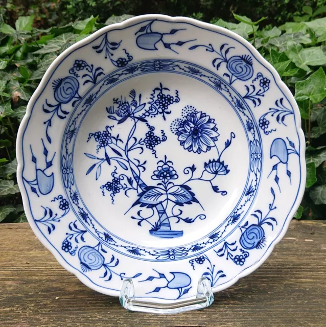 Vecchio Ernst Teichert Meissen Ciotole Minestra Piatto Blu Cipolla Ø 25,0 CM ~