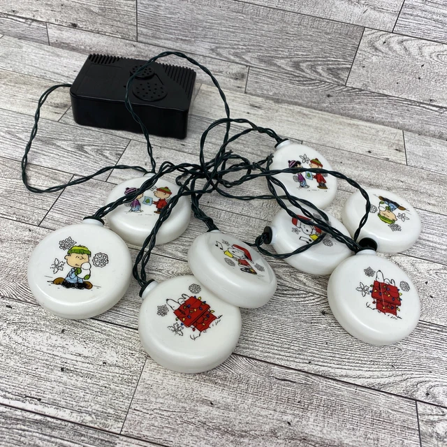 PEANUTS BLINKING MUSICAL LIGHTS Christmas Light Set Gemmy Snoopy