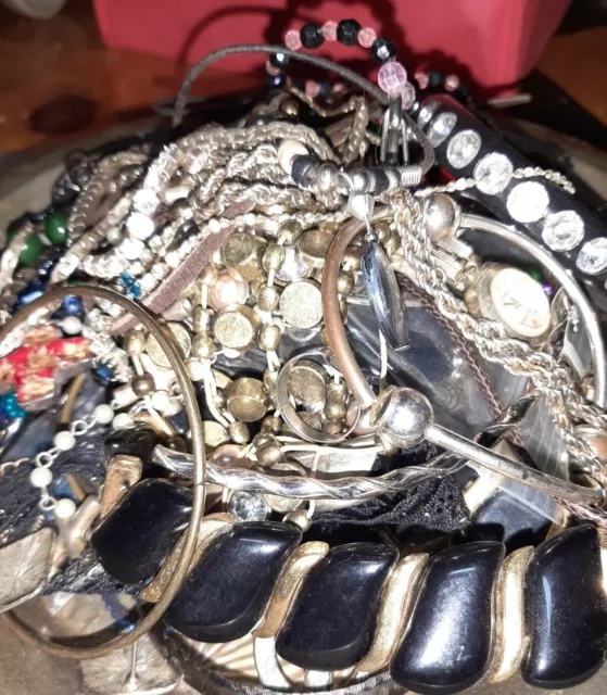 Big Lot Of Mixed Jewely.  All Pictured. All Wearable No Junk Necklaces Bracelets