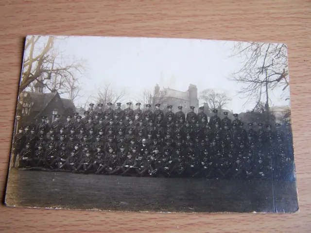 Vintage RP Postcard Large Group Soldiers in Uniform Military Soldier WW1