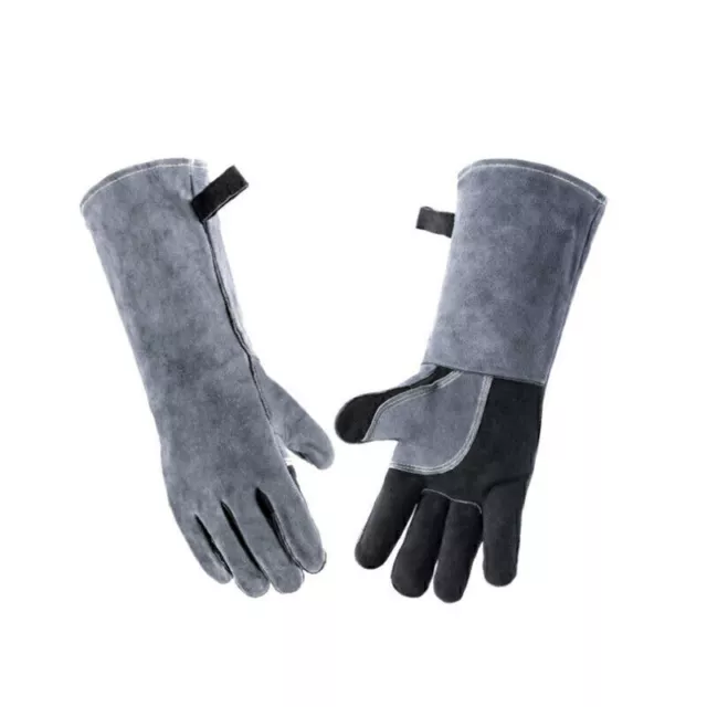 For Oven Fireplace Furnace 932℉ Leather Welding Gloves Fire Resistant 1 Pair 3