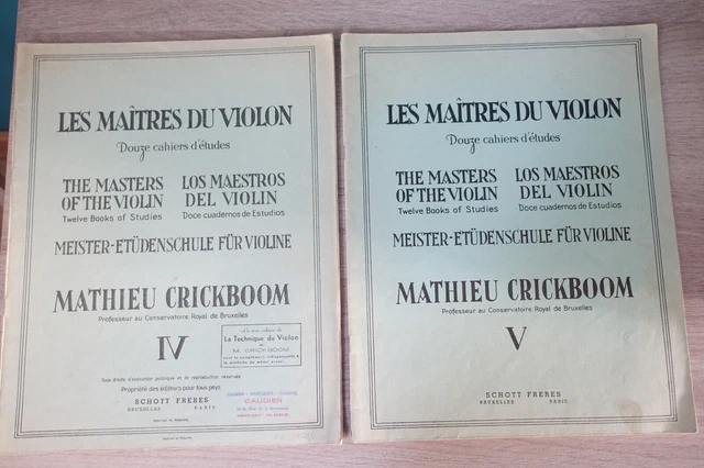 Les Maitres Du Violon 12 Cahiers D’ Étude - Cahier Iv Et V Mathieu Crickboom