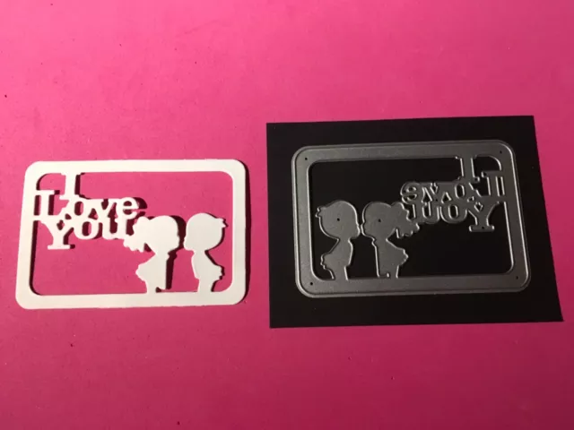 Craft Metal I Love You Craft Die, Scrapbook cutting die, Male and Female Kissing