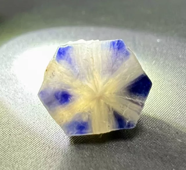 2.3 Carat Fluorescent SAPPHIRE Trapiche Crystal From Badakhshan Afghanistan