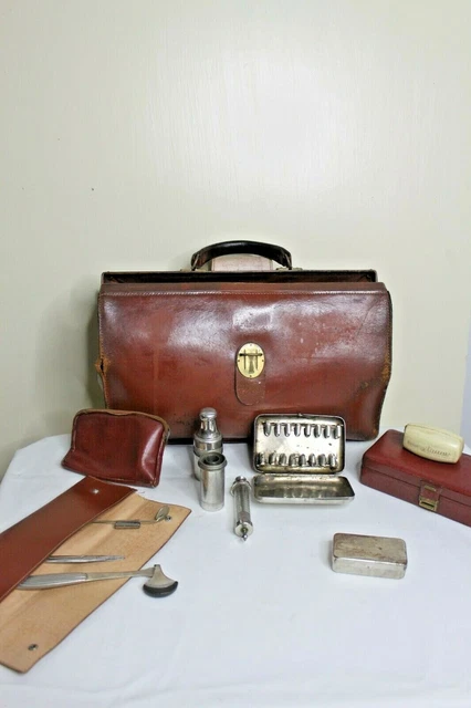 alte Arzttasche | vintage Arztkoffer | antike Doktortasche | mit Zubehör | bag