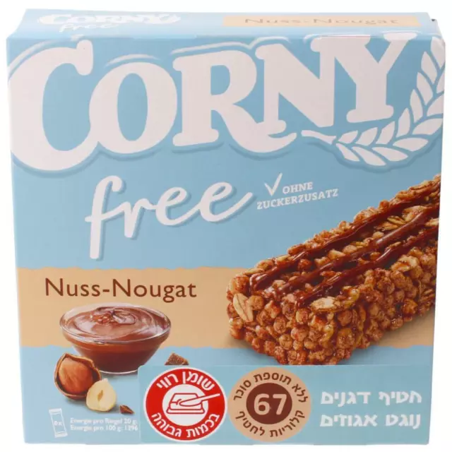 Corny Milk Nougat Cereals Bar Snack No added sugar Kosher 20gx6