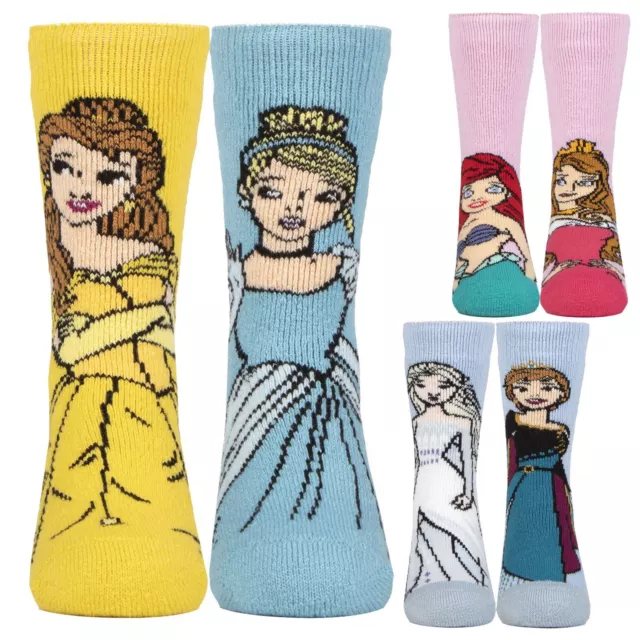 Heat Holders Lite - Disney Princess Girls Socks | Cinderella Ariel Frozen Belle