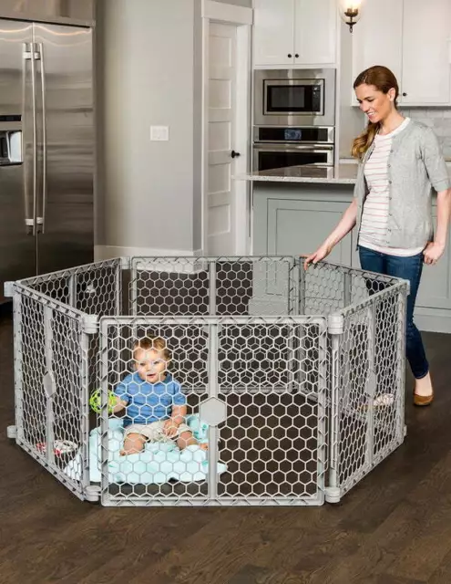 Plastic 192 inch Super Wide Baby Gate and Play Yard, 2-in-1