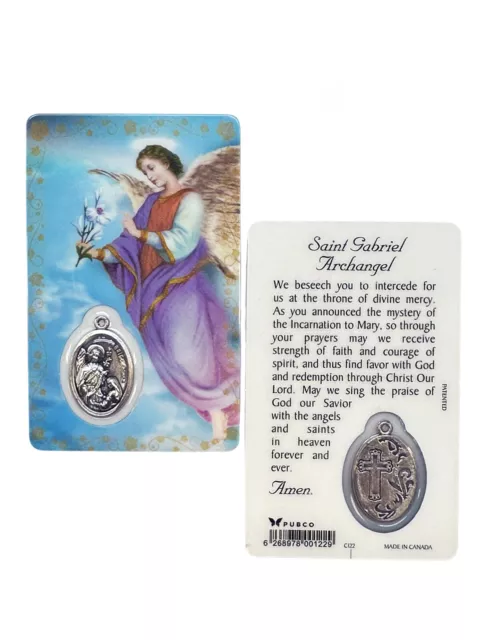 ST GABRIEL, Window Prayer Card & Charm, 54mm x 85mm, Inspirational Card