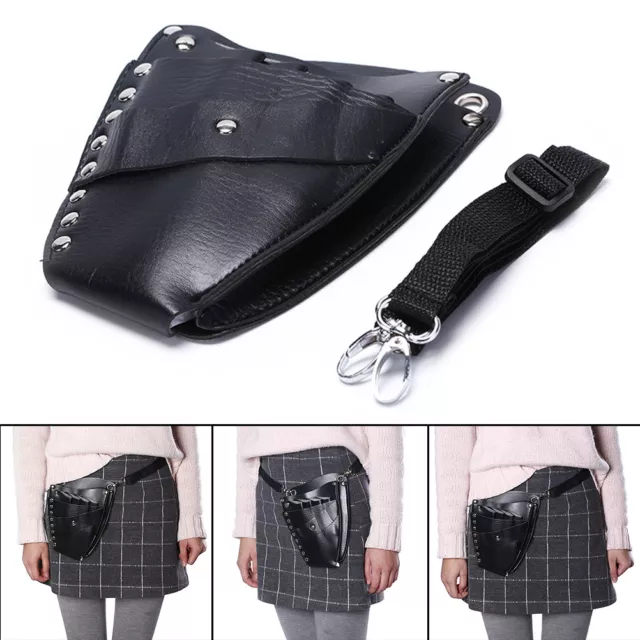 PU Leather Barber Hair Scissor Bag Hairdressing Holster Pouch Holder Case .ID