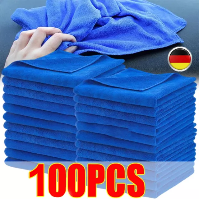 100X Mikrofasertücher Auto Reinigung Poliertuch Microfasertuch Waschlappen 30*30