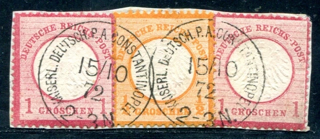 Deutsche Kolonien Türkei 1872 V14+4+4 Briesftück Tadellos Attest Bpp 900€(Z8197