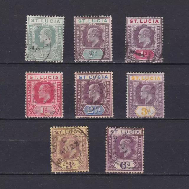 ST. LUCIA 1904, SG# 64-72, CV £72, Wmk Mult Crown CA, part set, KEVII, Used