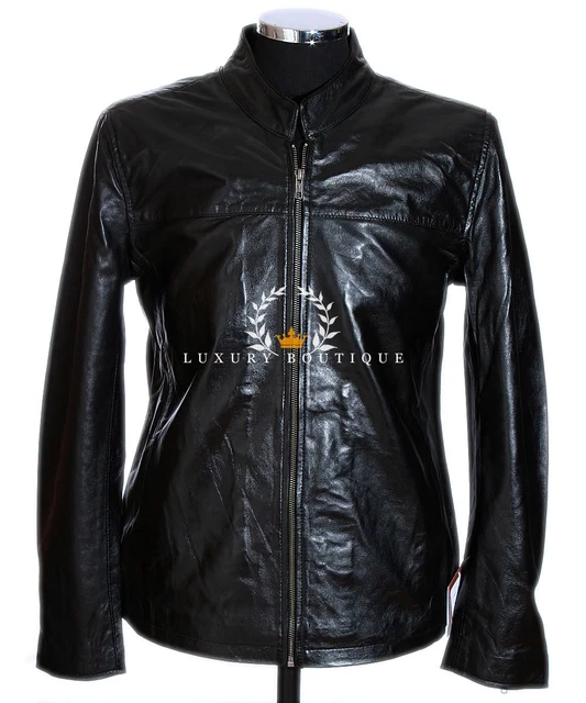 Rex Black Men's New Smart Designer Casual Real Lambskin Leather Fashion Jacket