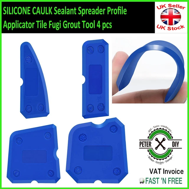 SILICONE CAULK SEALANT Spreader Profile Applicator TILE GROUT FUGUE ...