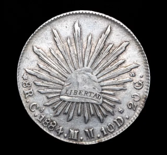 1884 Mexico Republic 8 Reales CA MM
