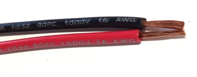 16 Gauge Wire Red & Black 25 Ft Each Primary Awg Stranded Copper Power Remote