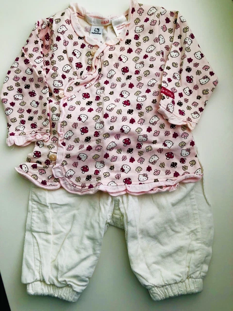 H&M baby girl Hello Kitty set/outfit - top & trousers - age 2-4 months
