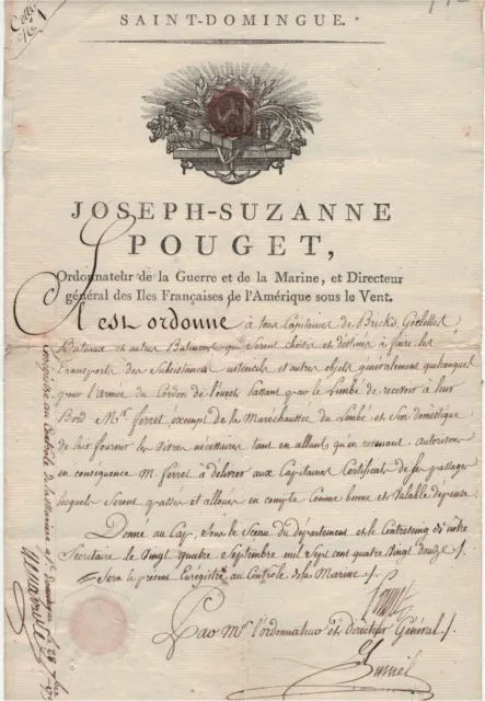 ST DOMINGUE. Jumel & Pouget D.G. Iles françaises d’Amérique sous le Vent. 1792