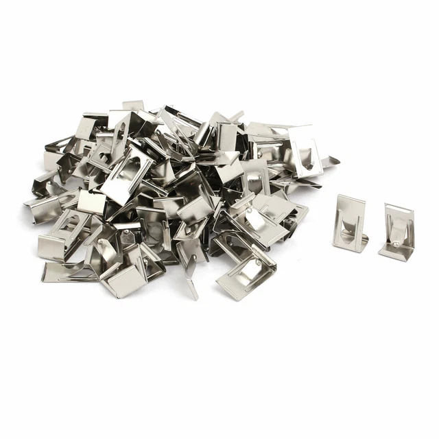 26mmx14mm Picture Photo Frame Metal Spring Turn Clip Hanger Siver Tone 200pcs