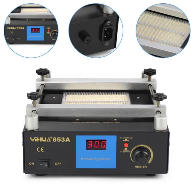 YIHUA 853A 110V SMD PCB Infrared Preheater Hot Plate Preheating Rework Station