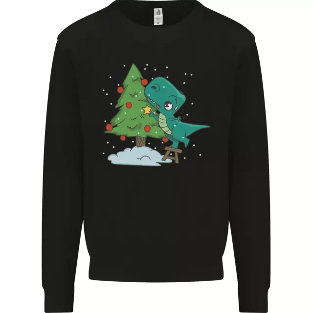 Funny T-Rex Christmas Tree Dinosaur Kids Sweatshirt Jumper