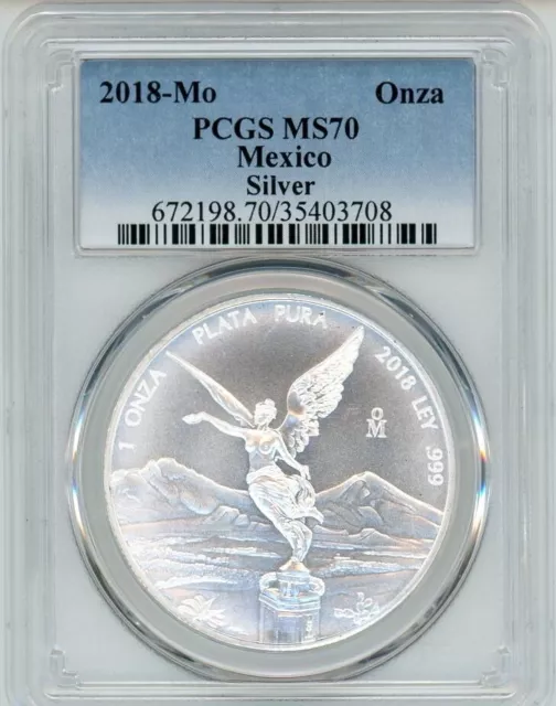 2018 Mo Mexico Onza Silver Libertad PCGS MS 70