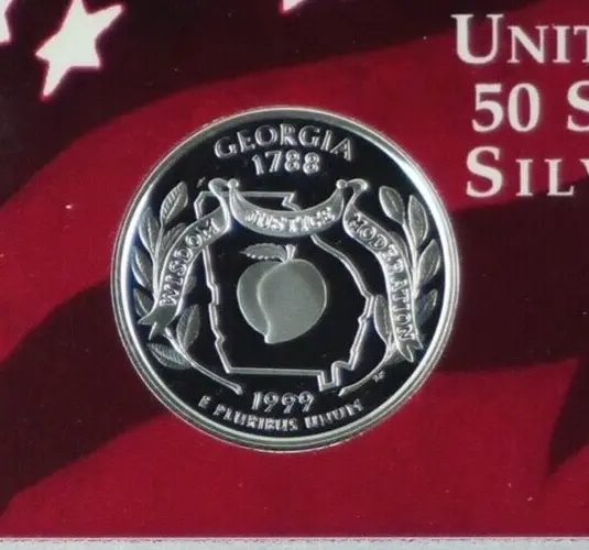 1999 S GEORGIA 90% SILVER PROOF STATE QUARTER MINT COND From Proof Set  #1