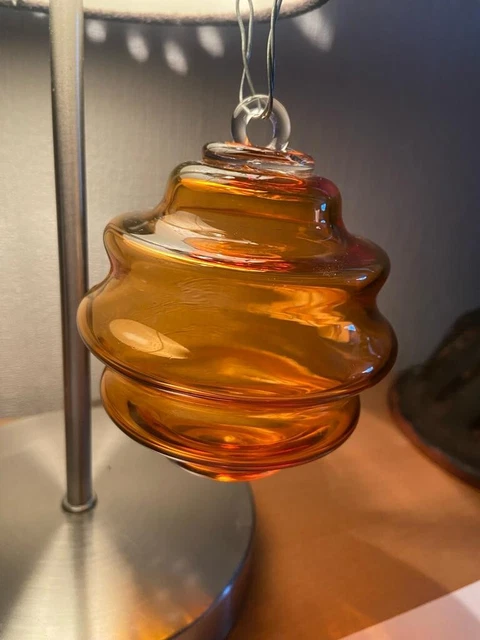 Boule de noël DIVA en verre soufflé AMBRE Meisenthal 2003