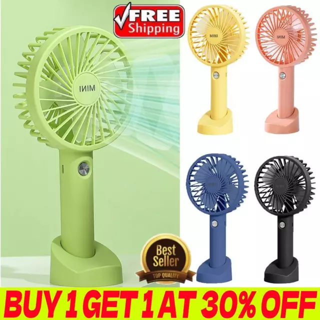 Mini Portable Hand-Held Small 3 Speed Cooling Cooler USB Rechargeable Desk Fan