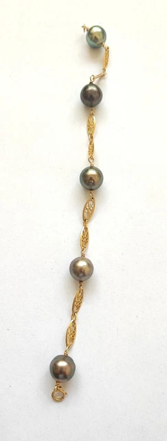 BRACELET OR 18K FILIGRANNÉ AVEC PERLES DE TAHITI 13,03 g