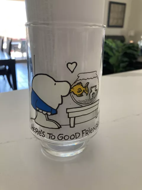 Ziggy 1977 7UP Collector Series Glass by Tom Wilson "Here's to Good Friends" M1