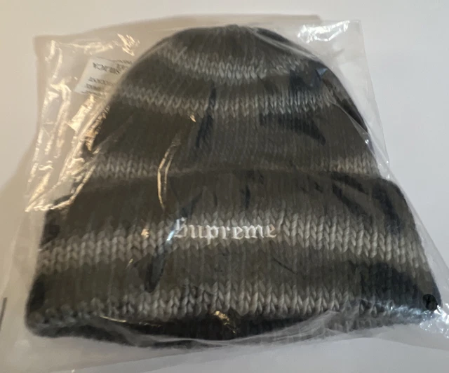 Supreme Ombré Stripe Beanie Black Os Fw22 Week 11 (100% Authentic) Brand New