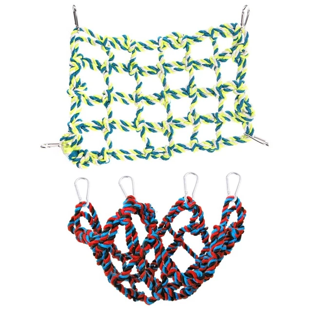 Giocattolo oscillante corda cotone uccellino pappagallo corda arrampicata rete gabbia facile da installare