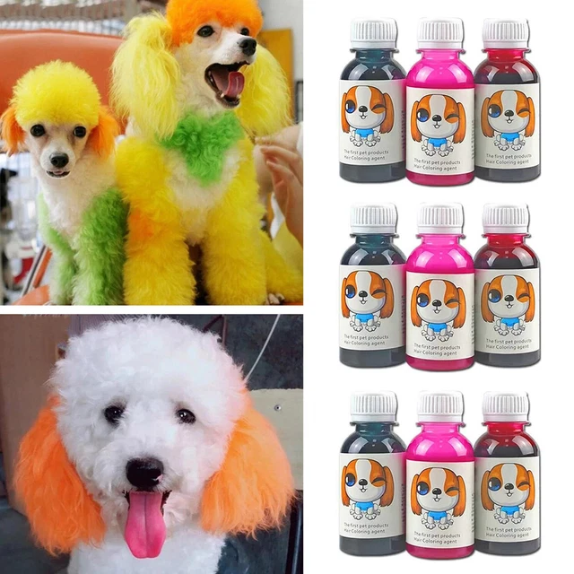 1 Set 100ml Pet Dye Cream Long Lasting Dyeing Pet Cat Dog Hair Coloring Dyestuff