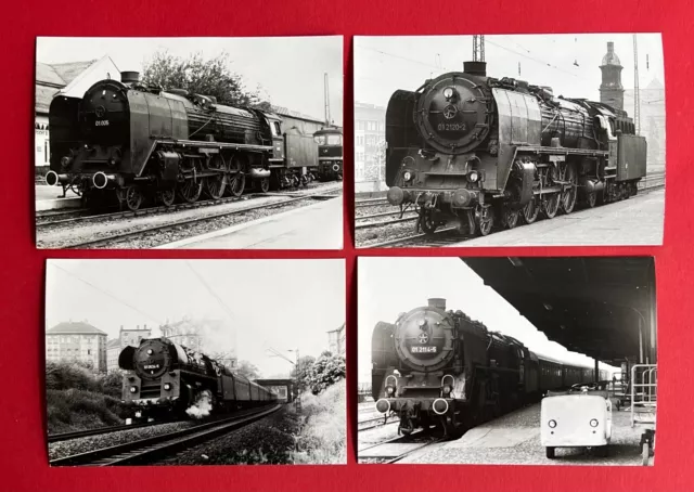 4 x DDR Eisenbahn Foto 1978 Dampflok BR 01 005, 01 0534-6, 01 2120-2  ( 130456
