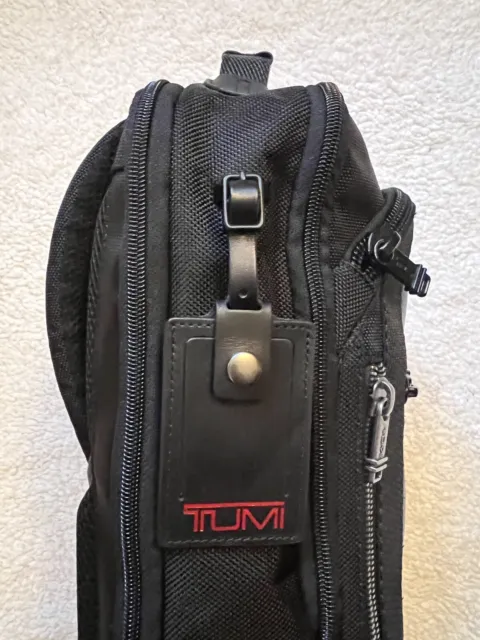 Tumi Alpha Bravo Davis Black Leather Backpack Perfect Condition EDC Travel Bag