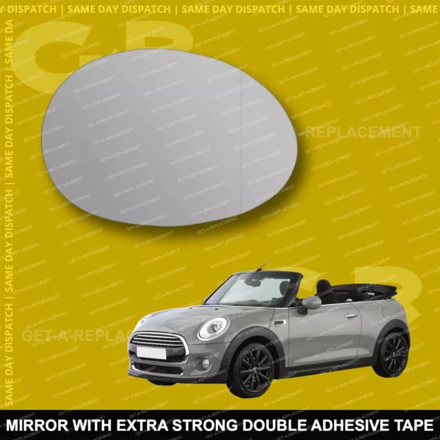 For Mini One Cooper Convertible wing mirror glass 15-22 Right side Blind Spot