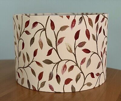 Trailing Leaves Lamp Shade Voyage Cervino Fabric Red  Nut Brown Cream Lampshade