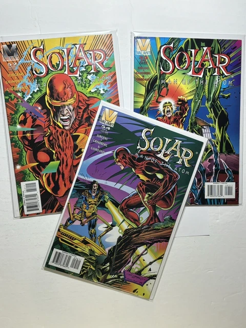 SOLAR, MAN OF THE ATOM #52 53 54 (VF) • Valiant  1995-6 • plus VG #51