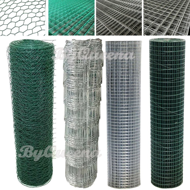 GALVANISED/GREEN PVC COATED Chicken Wire Mesh Fencing Garden Barrier