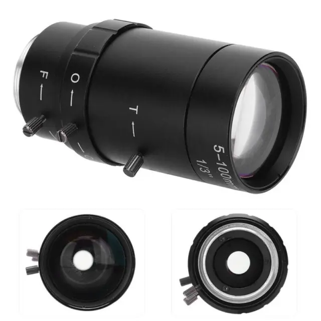 Objetivo de cámara zoom Hopcd 3 MP, 5-100 mm montaje CS, aluminio, vigilancia CCTV