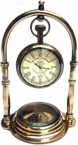Nautical Ship Table Clock Desk Clock Maritime Compass with Antique Hanging watch