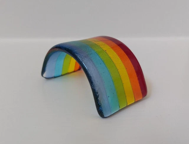 New! Dragonfly Dichroic - Beautiful Rainbow Glass Figurine - Hand Made Scotland