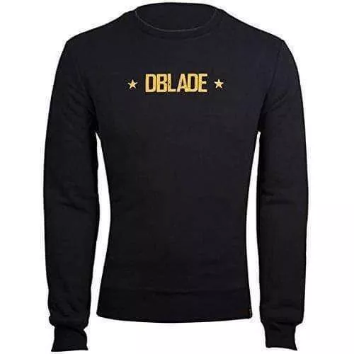 DBlade Mens Sweatshirt Black Soft Touch Crew Neck Jumper Casual Stylish Workwear