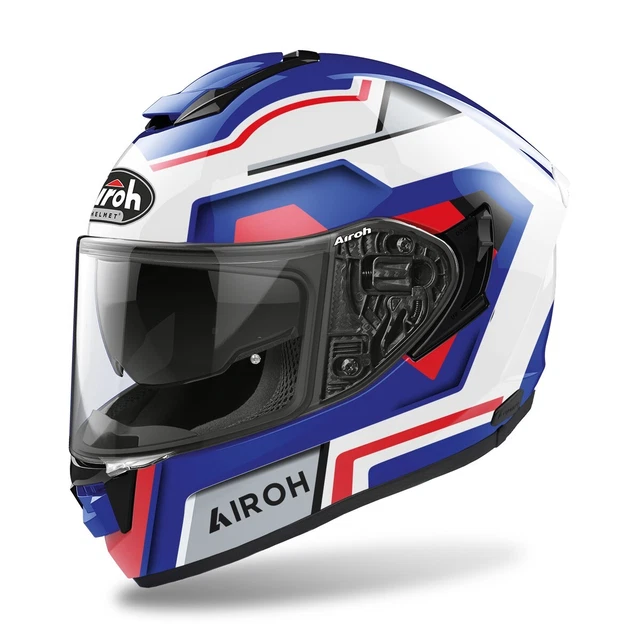 St.5Sq55Xl - Casco Integrale, Airoh St.501 Square Blue/Red Gloss,Helmet Tagli...