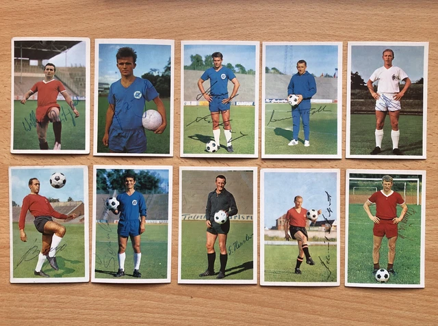 Sammlung 10 Sammelbilder Bergmann Bundesliga alle mit Autogramm