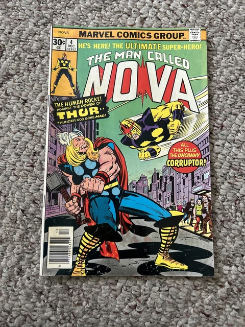 THE MAN CALLED NOVA #4 1st NOVA vs THE MIGHTY THOR MARVEL 1976 FN/VF